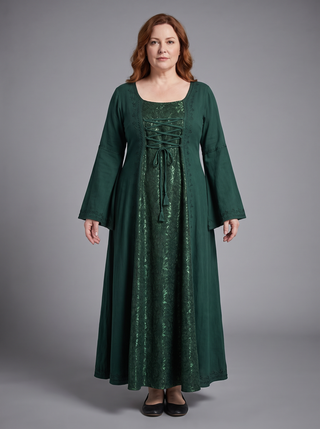 Makwanpur Rayon Bell-Sleeve Maxi Dress