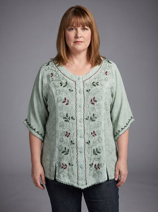 Patan Rayon Medieval Embroidered Blouse