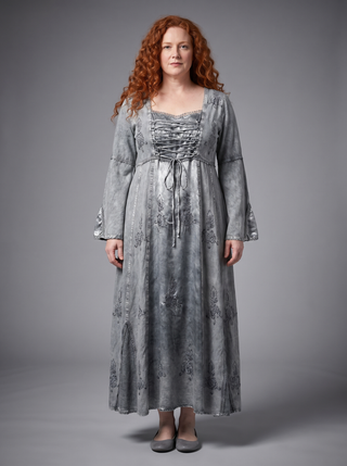Asan Rayon Corset Bell-Sleeve Dress