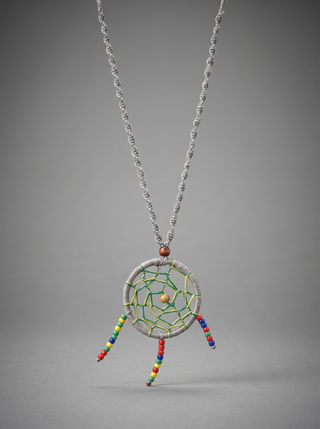Birgunj Spider Web Bead Hemp Necklace