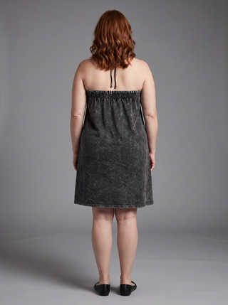 Rangeli Rib Cotton Peacock Patch Halter Dress