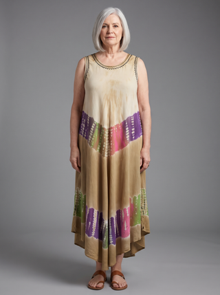 Chisapani Tie-Dye Umbrella Rayon Maxi Dress