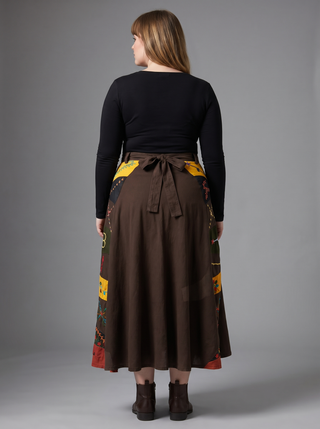 Diktel Striped Rib Cotton Wrap Skirt
