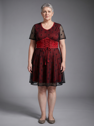 Khandbari Rayon Peasant Corset Short Dress