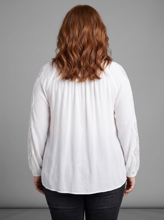 Chhusang Lace-Sleeve Rayon Crepe Tunic
