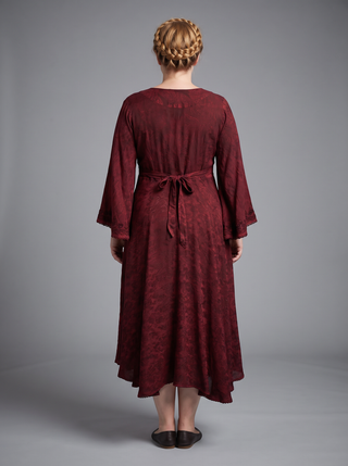 Khotang Rayon Crepe Butterfly Bell-Sleeve Midi Dress