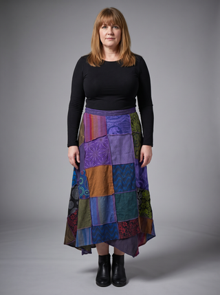 Pokhara Cotton Patchwork Renaissance Maxi Skirt