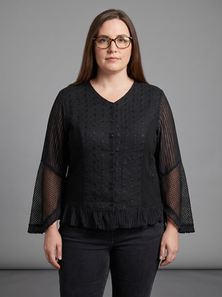 Himchuli Rayon Embroidered Lace Blouse