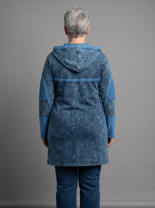 Lahan Rib Cotton Patchwork Embroidered Hoodie