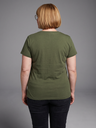 Dharan Knit Cotton Embroidered Om Yoga Tee