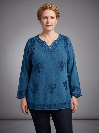 Dhaulagiri Rayon Renaissance Embroidered Blouse