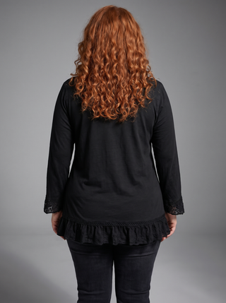 Mardi Rayon Embroidered Ruffle Blouse