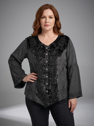 Sarangkot Rayon Velvet Gothic Blouse