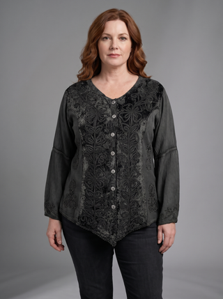 Sarangkot Rayon Velvet Gothic Blouse