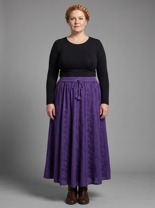 Marpha Rayon Medieval Embroidered Maxi Skirt