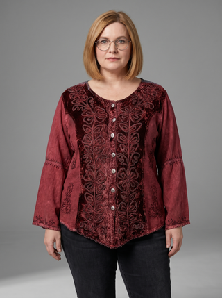 Sarangkot Rayon Velvet Gothic Blouse