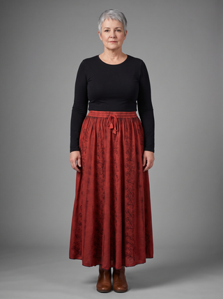 Marpha Rayon Medieval Embroidered Maxi Skirt