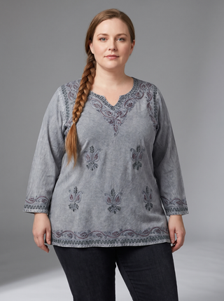 Dhaulagiri Rayon Renaissance Embroidered Blouse