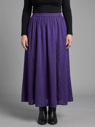 Marpha Rayon Medieval Embroidered Maxi Skirt