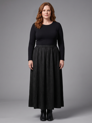 Marpha Rayon Medieval Embroidered Maxi Skirt