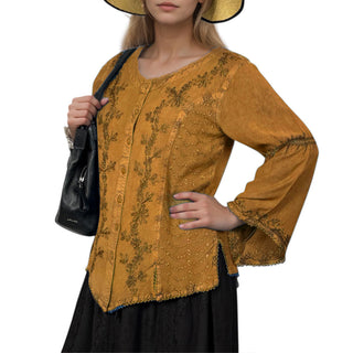Kagbeni Rayon Gothic Embroidered Blouse