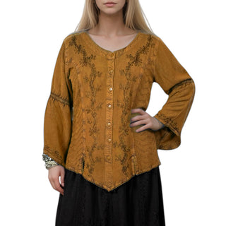 Kagbeni Rayon Gothic Embroidered Blouse