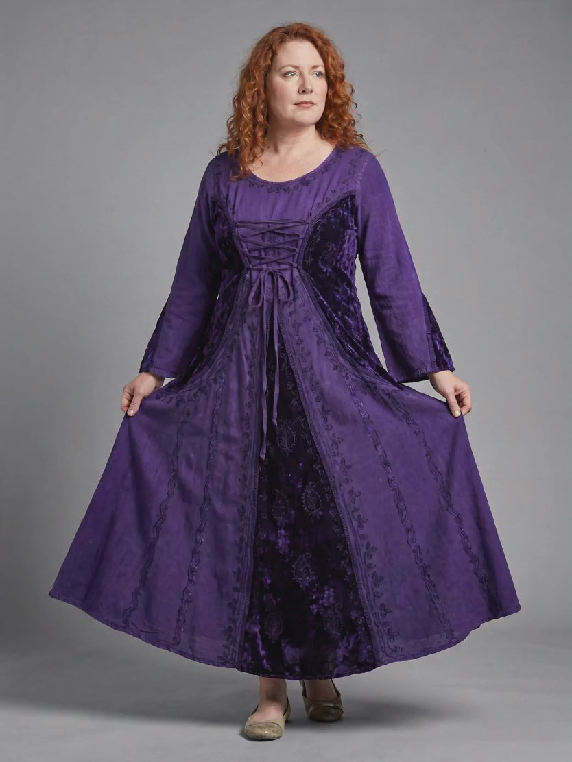 Harisiddhi Rayon Scoop-Neck Corset Gown video, Purple