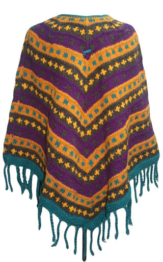 PN 200 Himalayan Thick Sheep Wool Hand Knitted Poncho (Agan Traders, PN 200 3)
