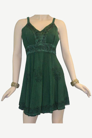 Gypsy Medieval Rayon Summer Tunic Dress - Agan Traders, Green