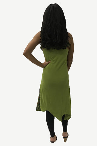 Ghunsa Knit Cotton Junior Asymmetric-Hem Printed Dress