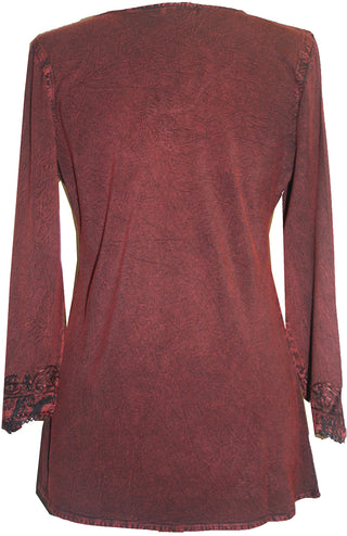 Embroidered Rayon Renaissance Blouse - Agan Traders, Wine Burgundy
