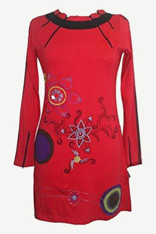 77 RD Assymetrical Printed Artistic Junior Misses Dress - Agan Traders