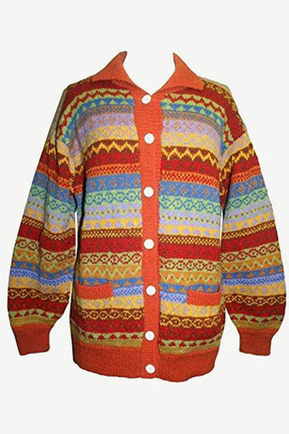 Wool Cardigan Sweater Hand knitted in Nepal - Agan Traders