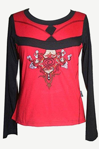 RT 707A Agan Traders JUNIOR Bohemian Gypsy Funky Knit Cotton Blouse Top - Agan Traders