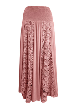 Rayon Crape Bohemian Medieval Peasant Gypsy Long Skirt - Agan Traders, Peach