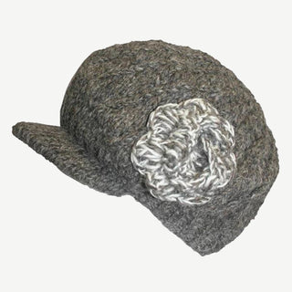 Dharmasthali Flower Appliqué Lambswool Beret