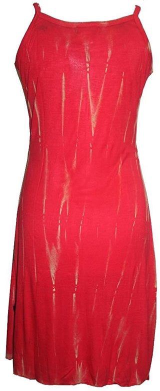R 08 Agan Traders Bohemian Knit Cotton Assymetrical Hem Spaghetti Strap Sun Dress - Agan Traders, Red