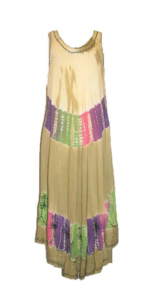 Rayon Tie Dye Beach Umbrella Long Dress - Agan Traders, One Size