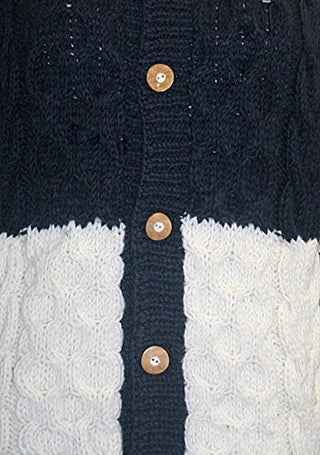 Lambs Wool 14 AW 82 Womens Button Down Collar Sweater Cardigan  - Agan Traders, Navy White