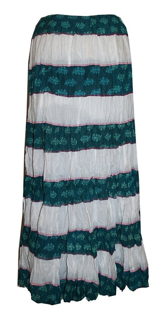 Tiered Long Funky Beach summer Gypsy Cotton skirt - Agan Traders