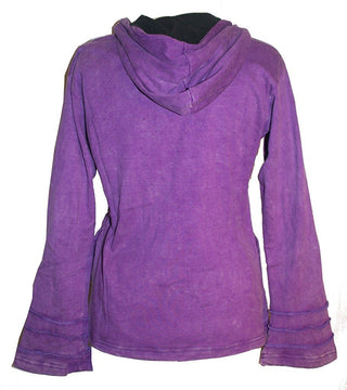 Nepal Rib Patch Cotton Bohemian Insulated Hoodie Jacket - Agan Traders, Purple