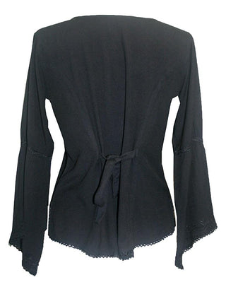 Flower Embroidered Blouse - Agan Traders, Black