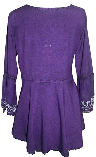 Medieval Embroidered Medieval Embroidered Tunic Blouse - Agan Traders, Purple