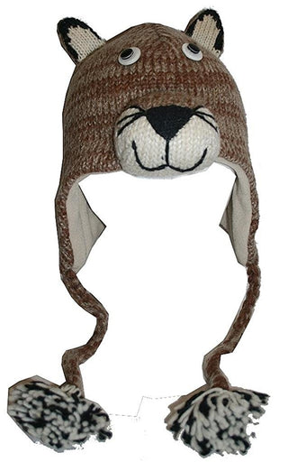 2-Ply Wool Adult Animal Hat - Agan Traders, Mountain Lion