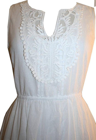 9999 D Agan Traders Soft Cotton Casual Summer Dress - Agan Traders, White
