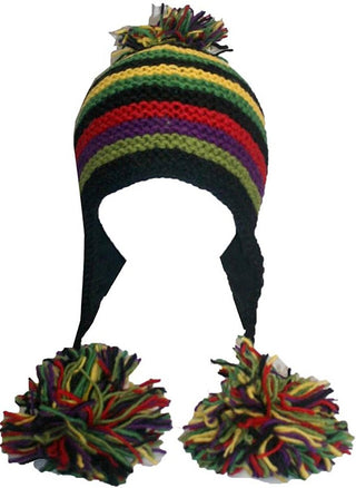 Highland Wool Knit Beanie Fleece Earflap Beanies - Agan Traders, 1412 H