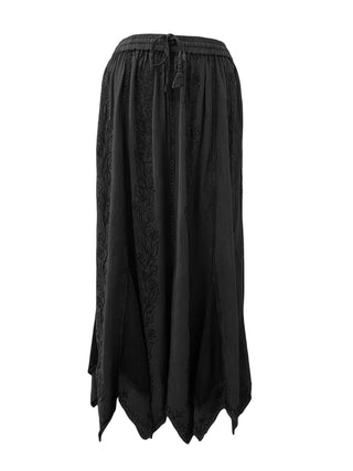 714 Skt Bohemian Gypsy Asymmetrical Hem Rayon Netted Skirt - Agan Traders, Black