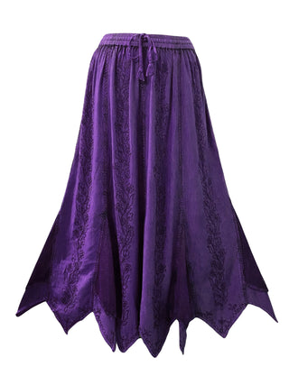714 Skt Bohemian Gypsy Asymmetrical Hem Rayon Netted Skirt - Agan Traders, Purple