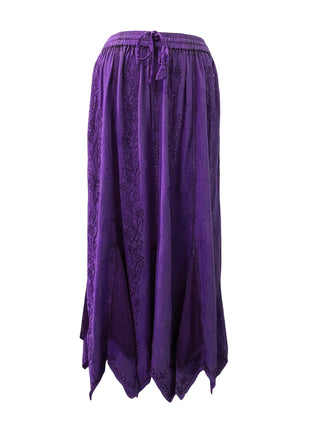 714 Skt Bohemian Gypsy Asymmetrical Hem Rayon Netted Skirt - Agan Traders, Purple