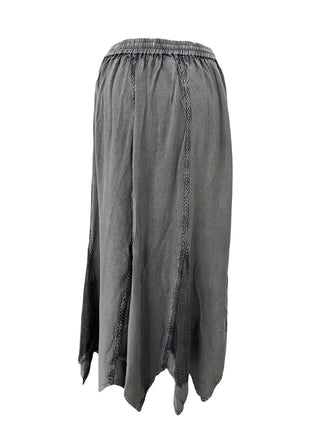 714 Skt Bohemian Gypsy Asymmetrical Hem Rayon Netted Skirt - Agan Traders, Silver C